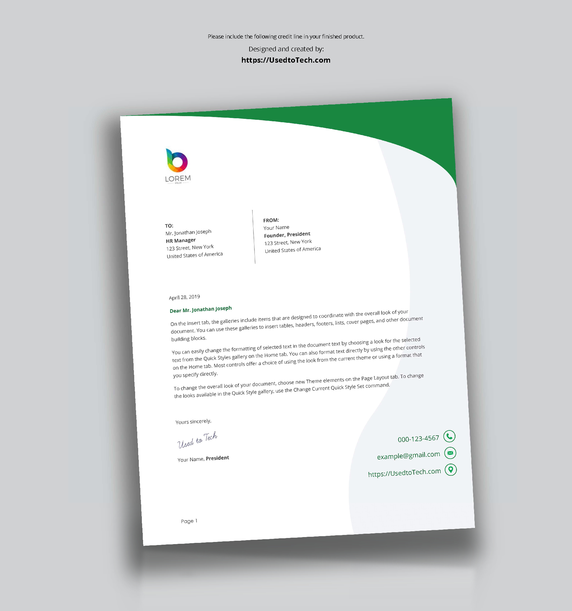 Perfect Letterhead Design In Word Free – Used To Tech With Free Letterhead Templates For Microsoft Word