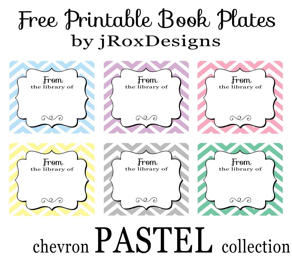 Personalized Your Library With Free Printable Chevron Book With Bookplate Templates For Word