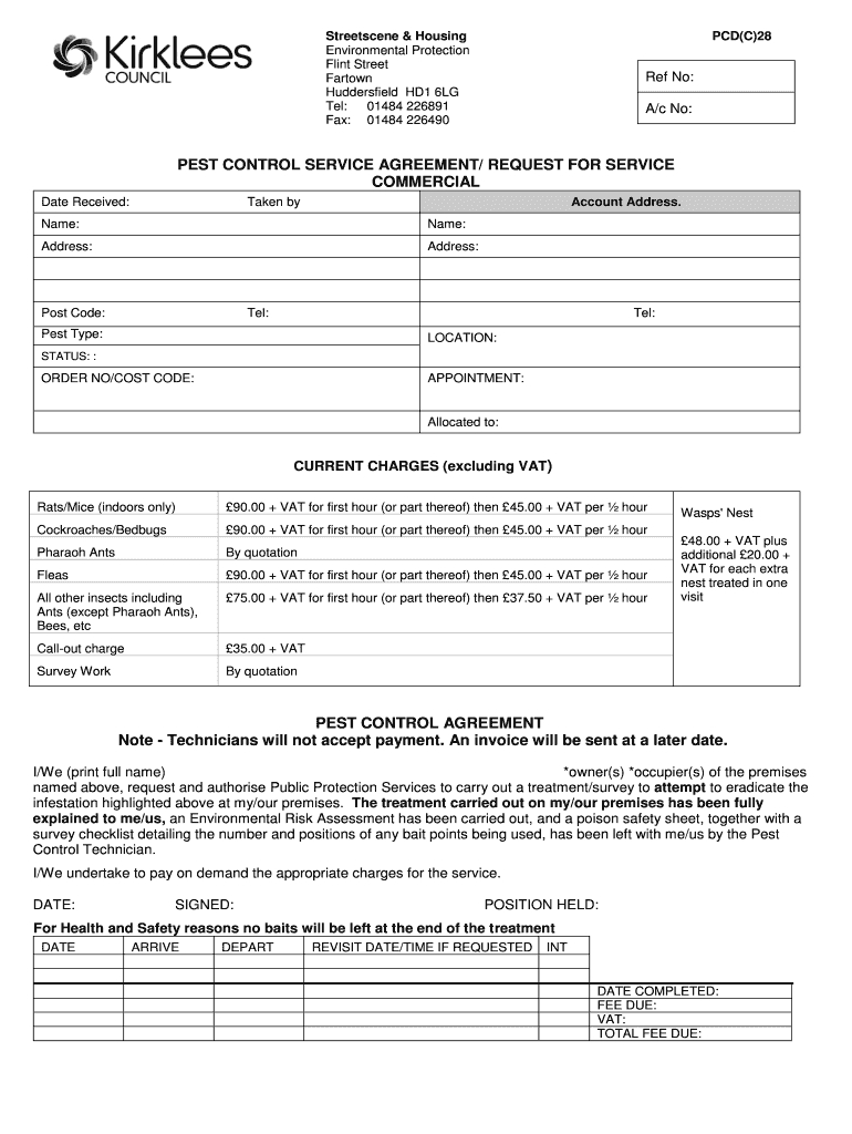 Pest Control Quotation Format Pdf – Fill Online, Printable In Pest Control Report Template