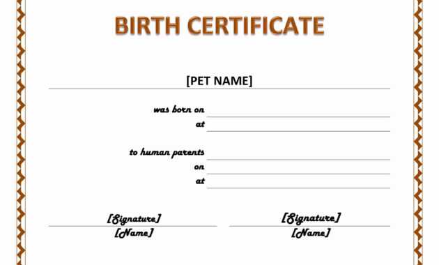 birth certificate templates for word cumed org pet birth certificate