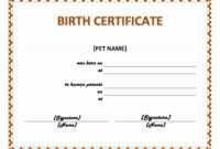 Pet Birth Certificate Maker | Pet Birth Certificate For Word with Birth Certificate Template For Microsoft Word