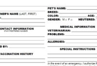 Pet Grooming Client Record Cardskippershadowcat On Etsy for Dog Grooming Record Card Template