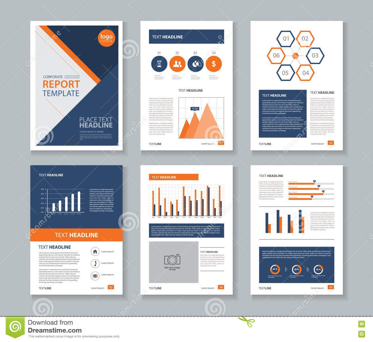 Photo About Page Layout Design Template, For Brochure Flyer With Illustrator Report Templates