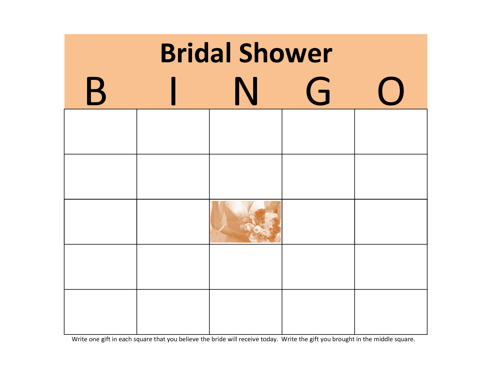 Photo : Baby Bingo Shower Blank Image Intended For Blank Bridal Shower Bingo Template