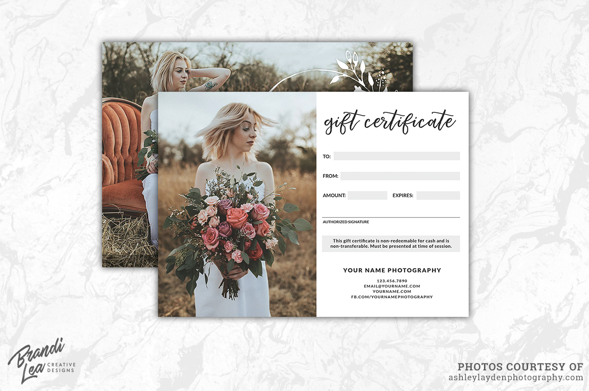 Photographer Gift Certificate Template @me64 For Photoshoot Gift Certificate Template