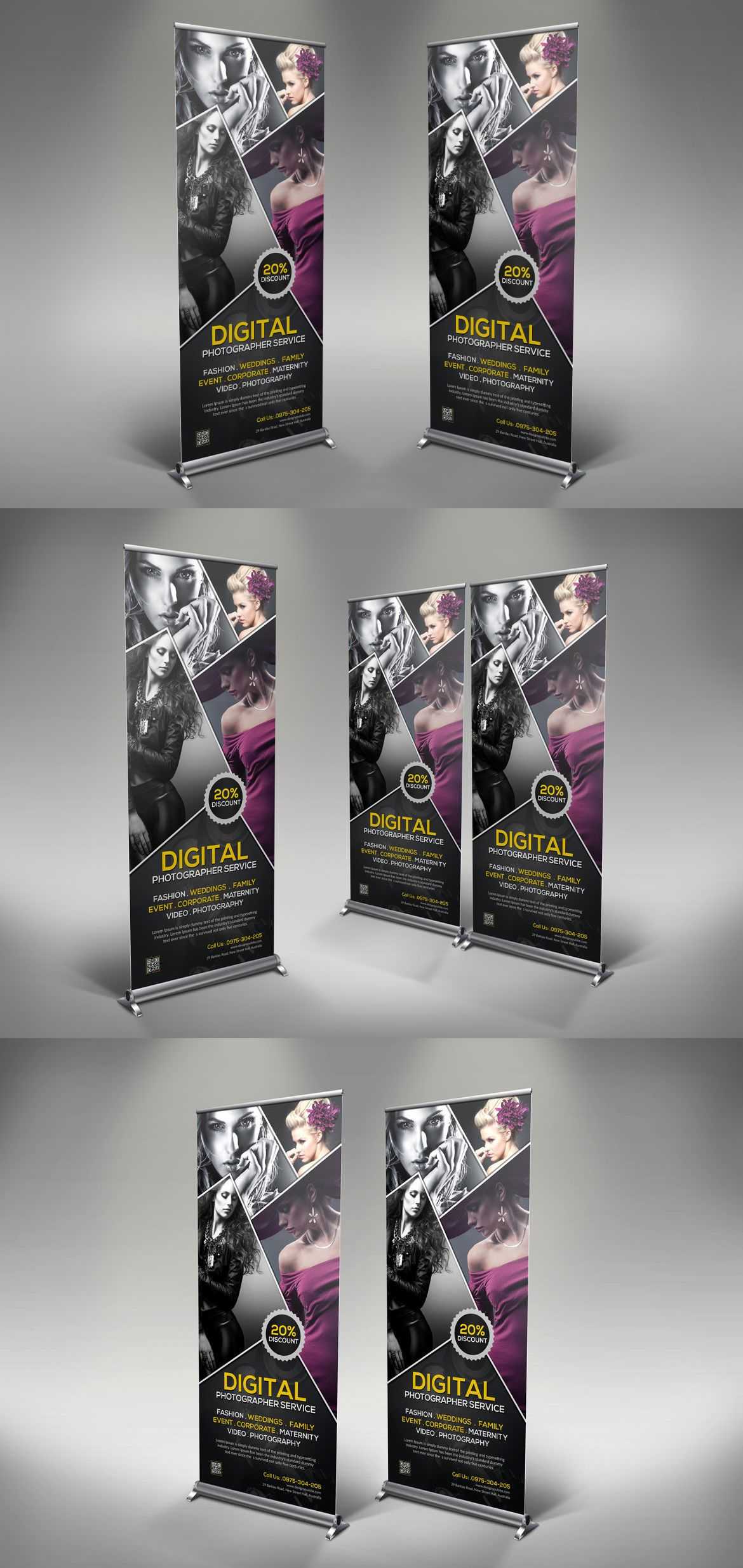 Photography Rollup Banner Template Psd | Banner Design With Photography Banner Template