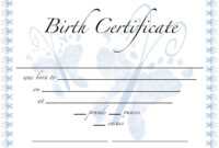 Pics For Birth Certificate Template For School Project inside Fake Birth Certificate Template