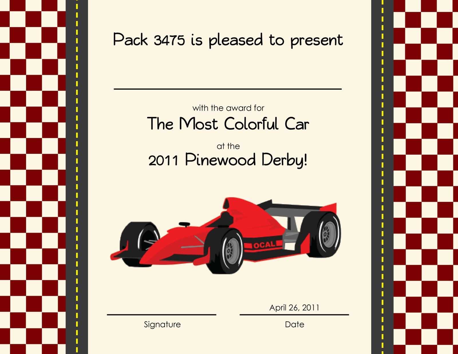 Pin On Church: Scouts With Pinewood Derby Certificate Template