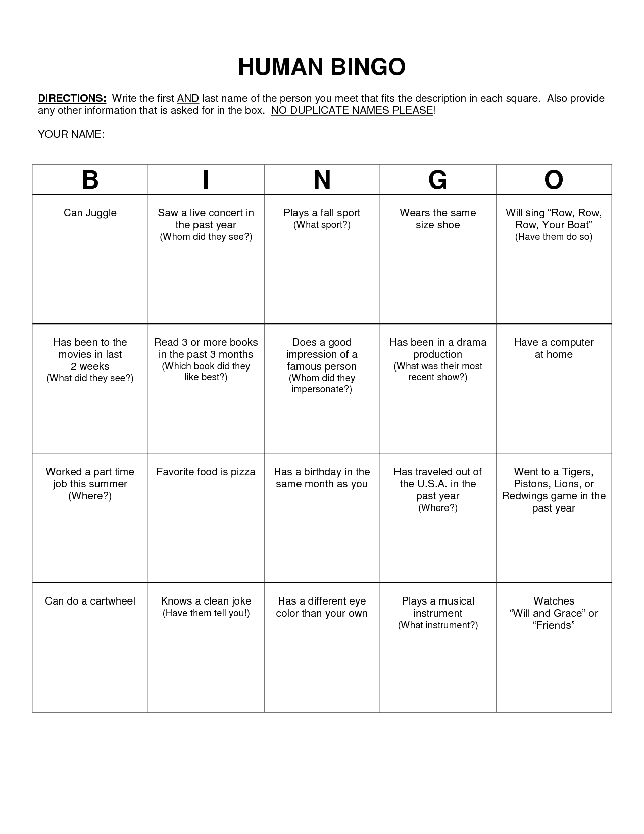 Pin On Classroom for Ice Breaker Bingo Card Template ...