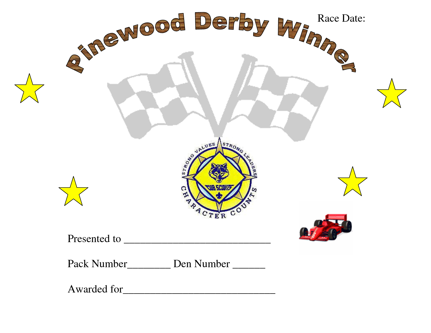 Pin On Cub Scouts Regarding Pinewood Derby Certificate Template