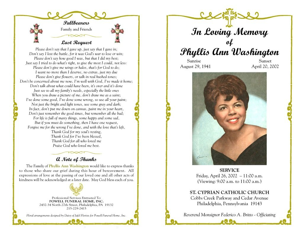 Free Obituary Template For Microsoft Word