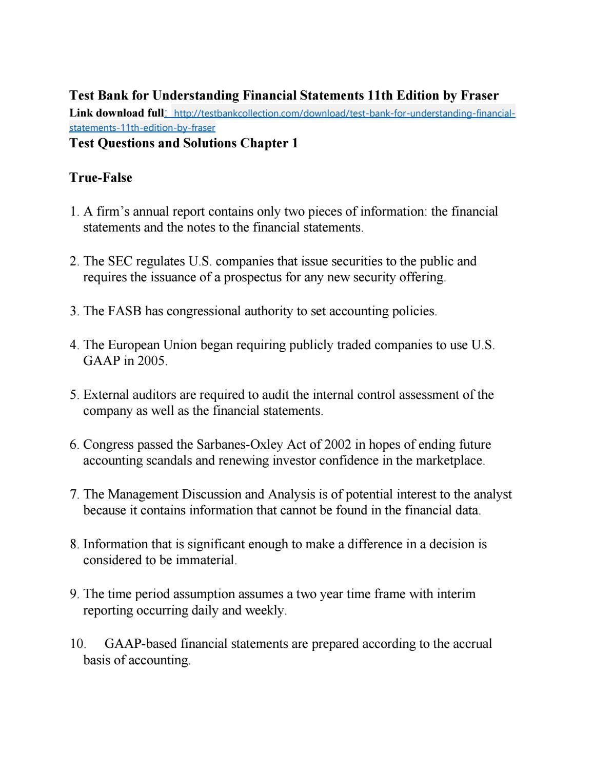 Pin On Test Bank For Understanding Financial Statements 11Th Pertaining To Forensic Accounting Report Template