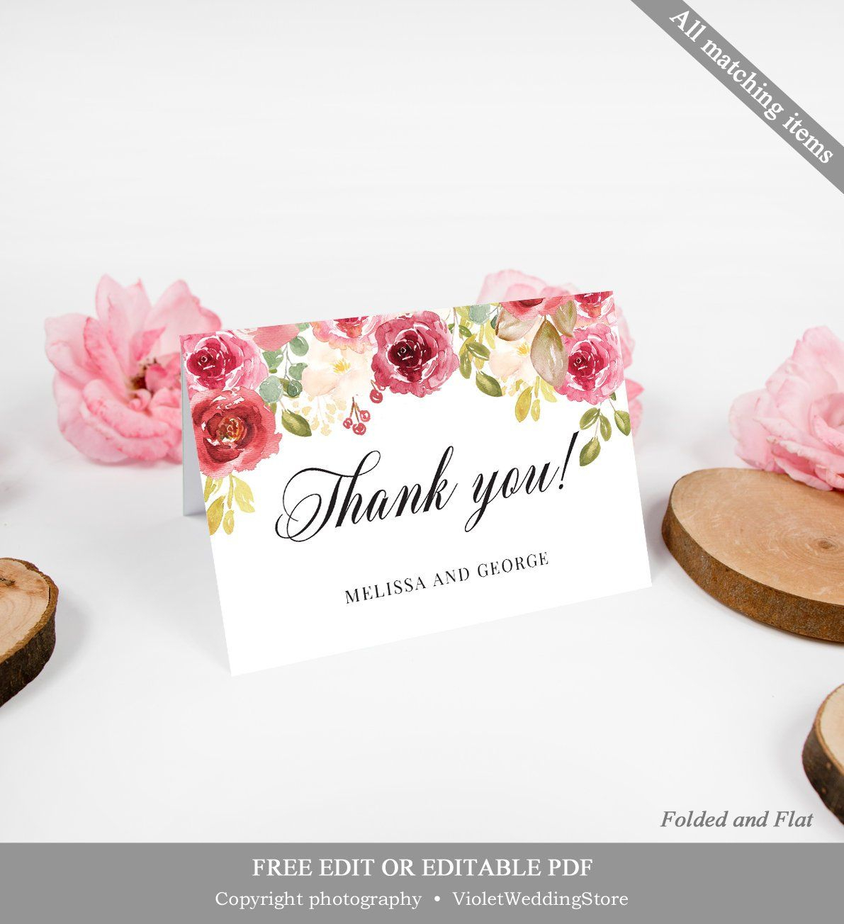 Pin On Wedding Printables Pertaining To Powerpoint Thank You Card Template