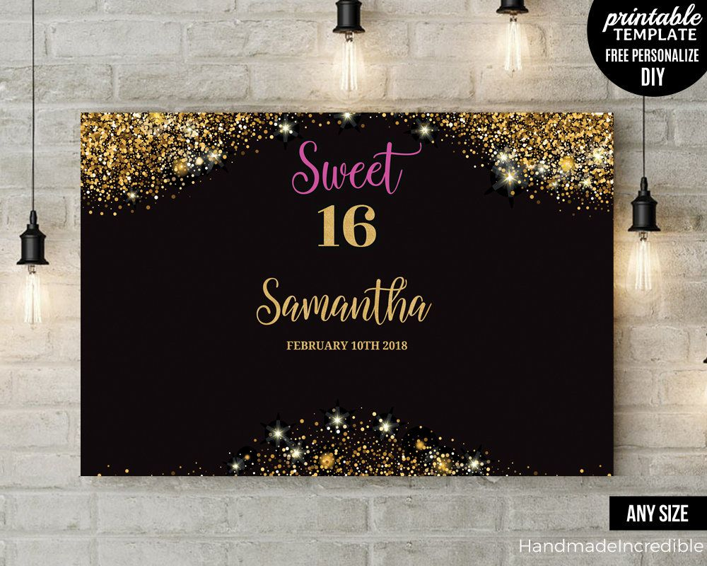 Pinargelia Figueroa On Birthday Party Ideas In 2019 Within Sweet 16 Banner Template