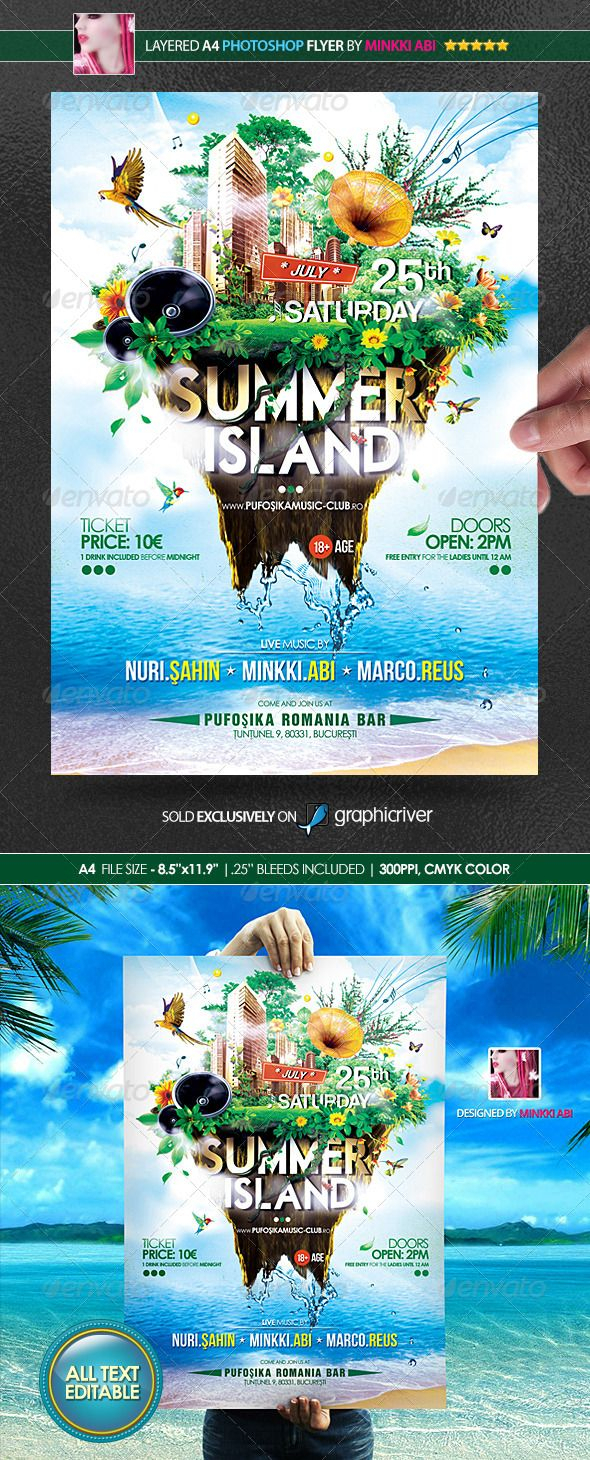 Pinawesome Graphic Design On Flyer Templates | Flyer Within Island Brochure Template
