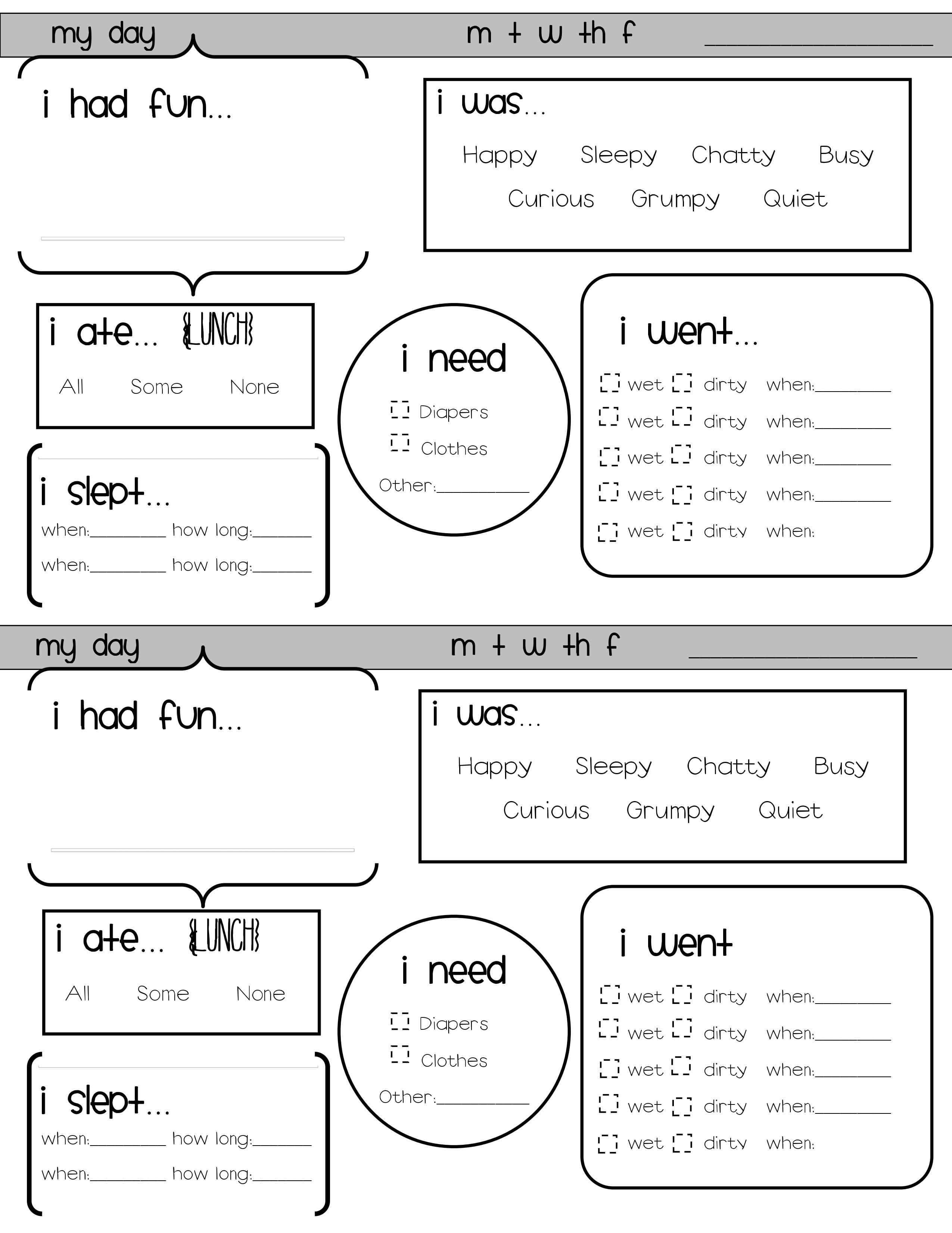 Pincelia Takahashi On Ps Learning: Daily Communication Inside Daycare Infant Daily Report Template