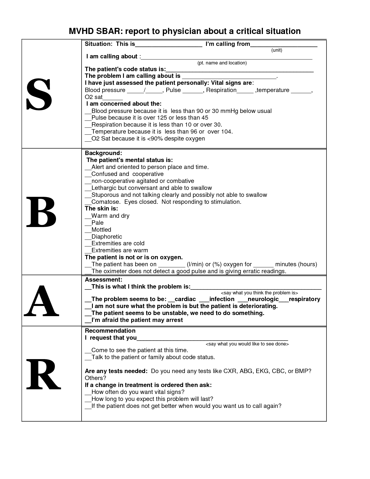 Pinheidi Melling On Nurses | Sbar Nursing, Nurse Report Inside Sbar Template Word