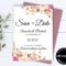 Pink Floral Save The Date Wedding Template Pink Floral Save Pertaining To Save The Date Cards Templates