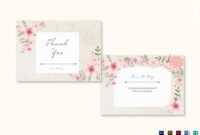Pink Floral Thank You Card Template inside Thank You Card Template Word