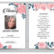Pink Flower Funeral Prayer Card Template Inside In Memory Cards Templates