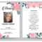 Pink Flower Funeral Prayer Card Template Throughout Prayer Card Template For Word