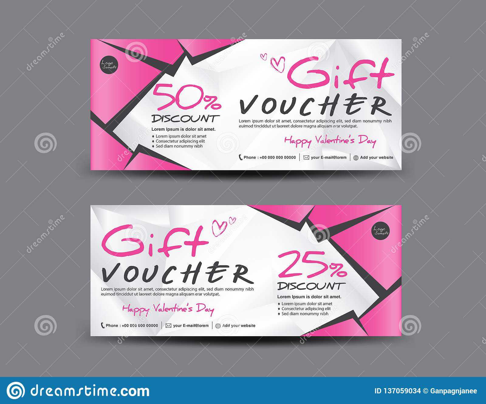 Pink Gift Voucher Template, Coupon Design, Certificate In Pink Gift Certificate Template