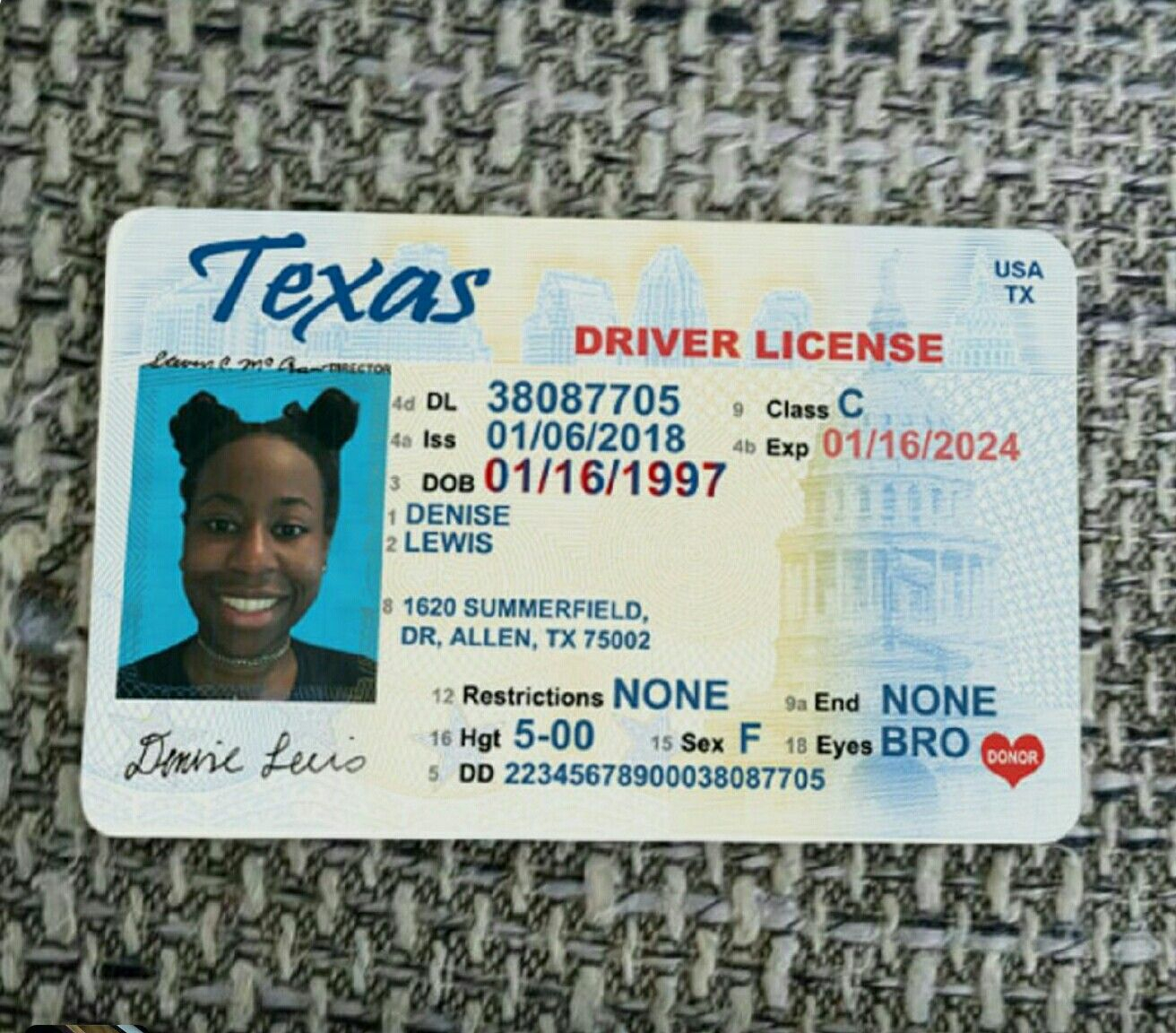 Pinkato Odell On Drivers License In 2019 Id Card Within Texas Id