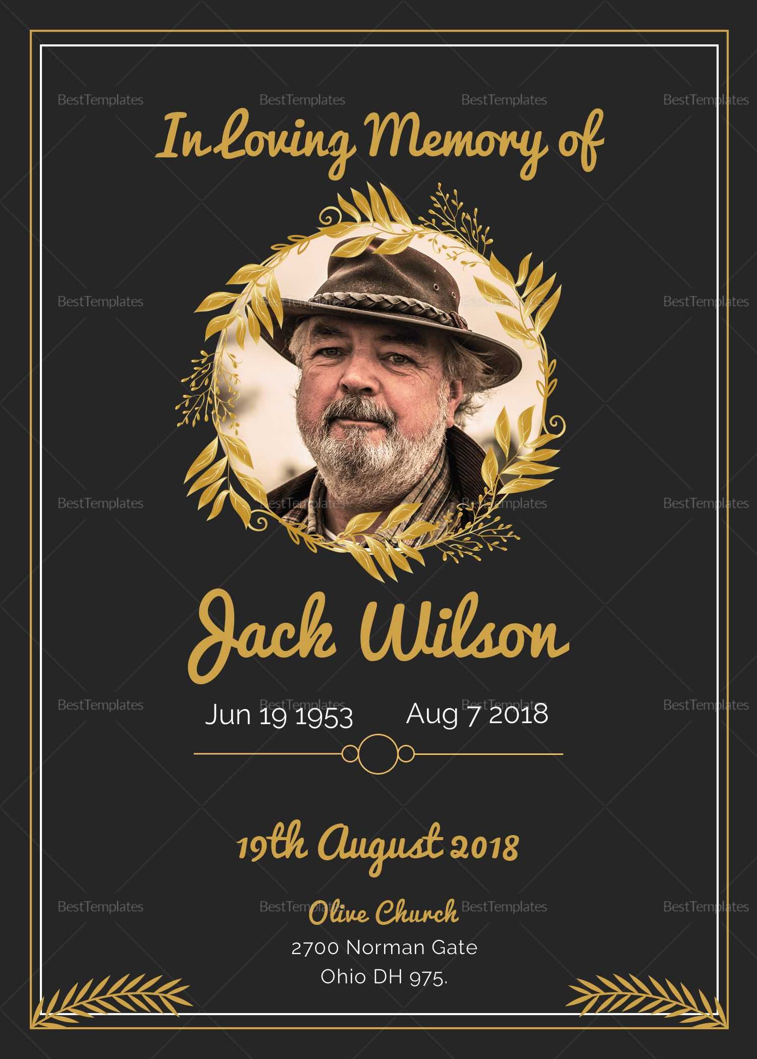 Pino Free Jay On Celebration Of Life | Funeral In Funeral Invitation Card Template