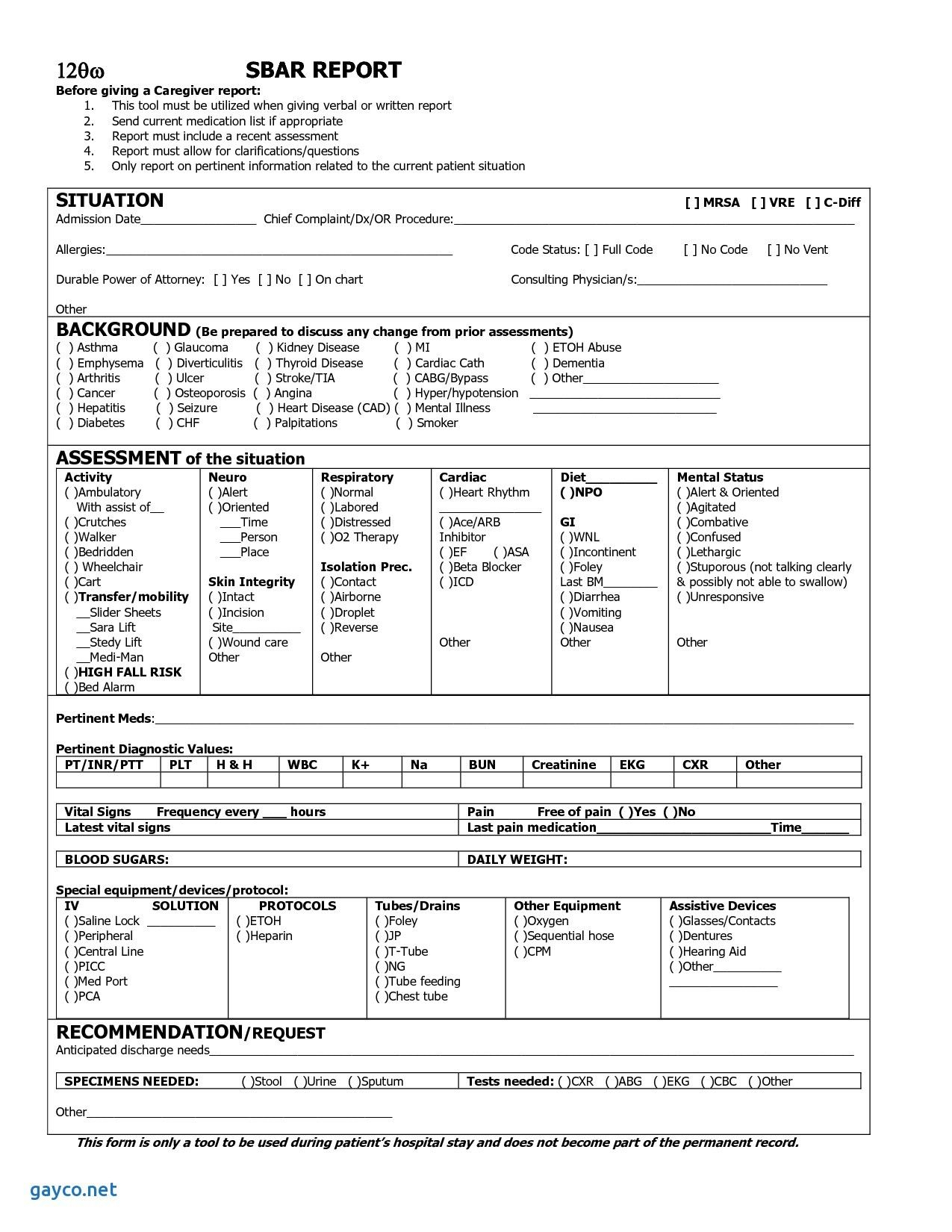 Pinr C On Trcc Nursing | Nurse Report Sheet, Sbar Intended For Nursing Handoff Report Template