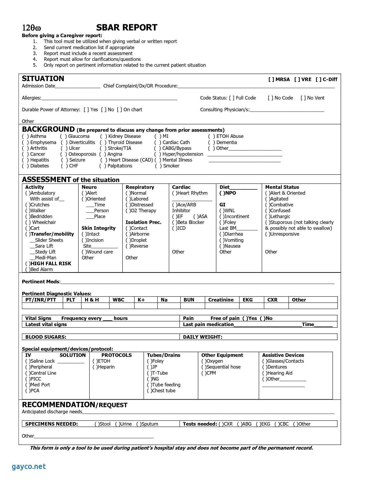 Pinr C On Trcc Nursing | Nurse Report Sheet, Sbar Intended For Nursing Handoff Report Template