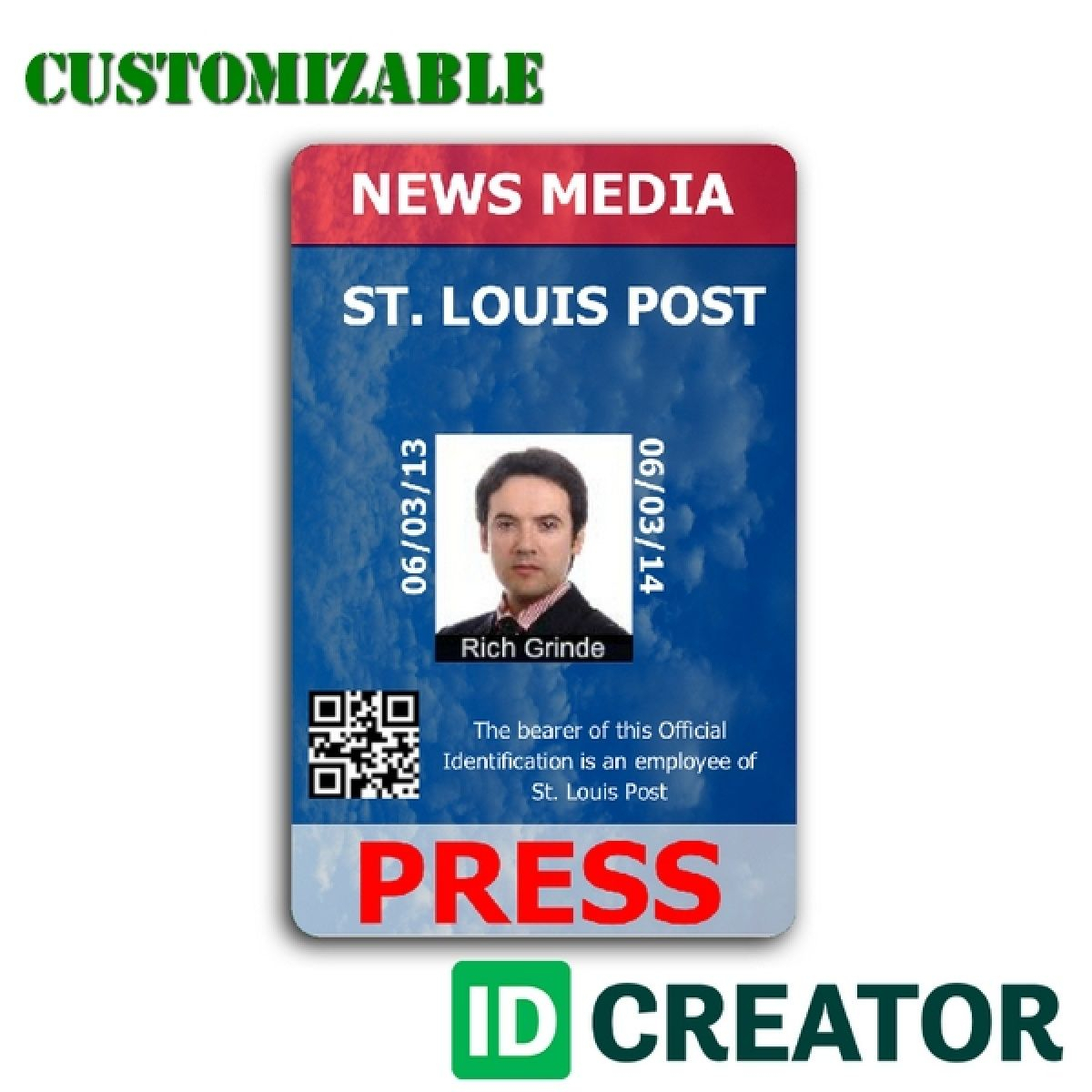 Pinrandell Fisco On Saved | Id Badge Maker, Badge Maker For Media Id Card Templates