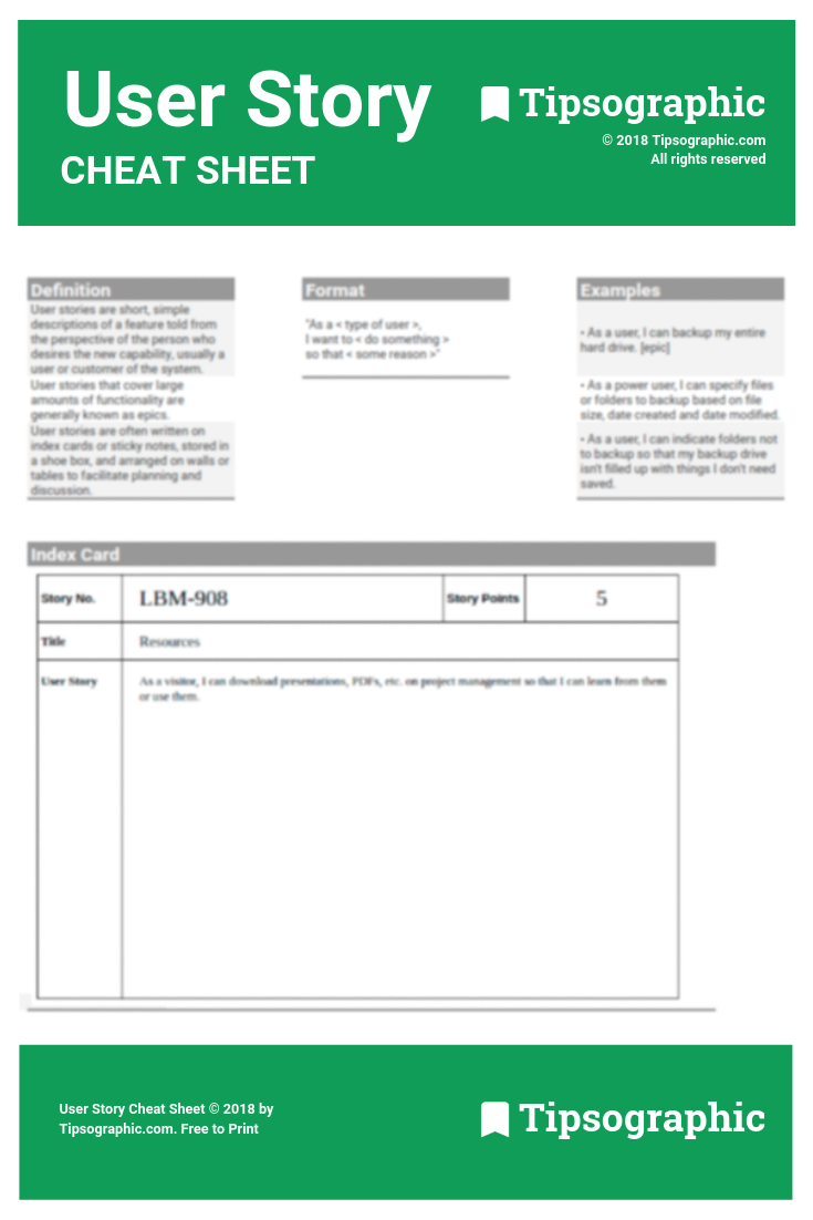 Pintipsographic On Project Management | User Story Throughout Agile Story Card Template