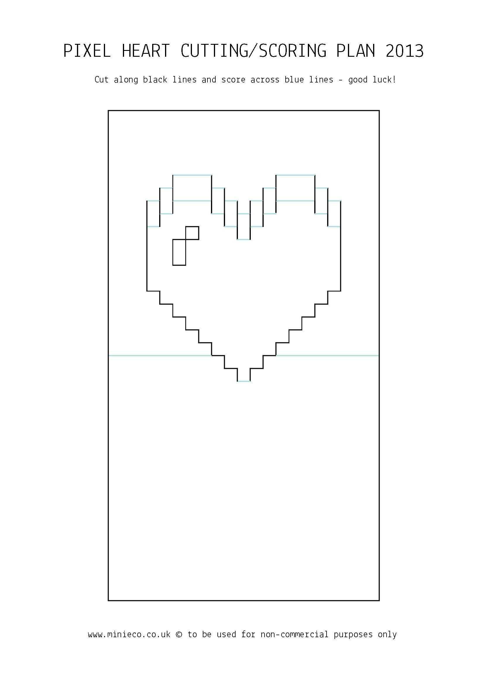 Pixel Heart Pop Up Card | Pop Up Card Templates, Heart Pop In Pixel Heart Pop Up Card Template