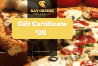 Pizzeria Restaurant Gift Certificate Template | Free within Pizza Gift Certificate Template