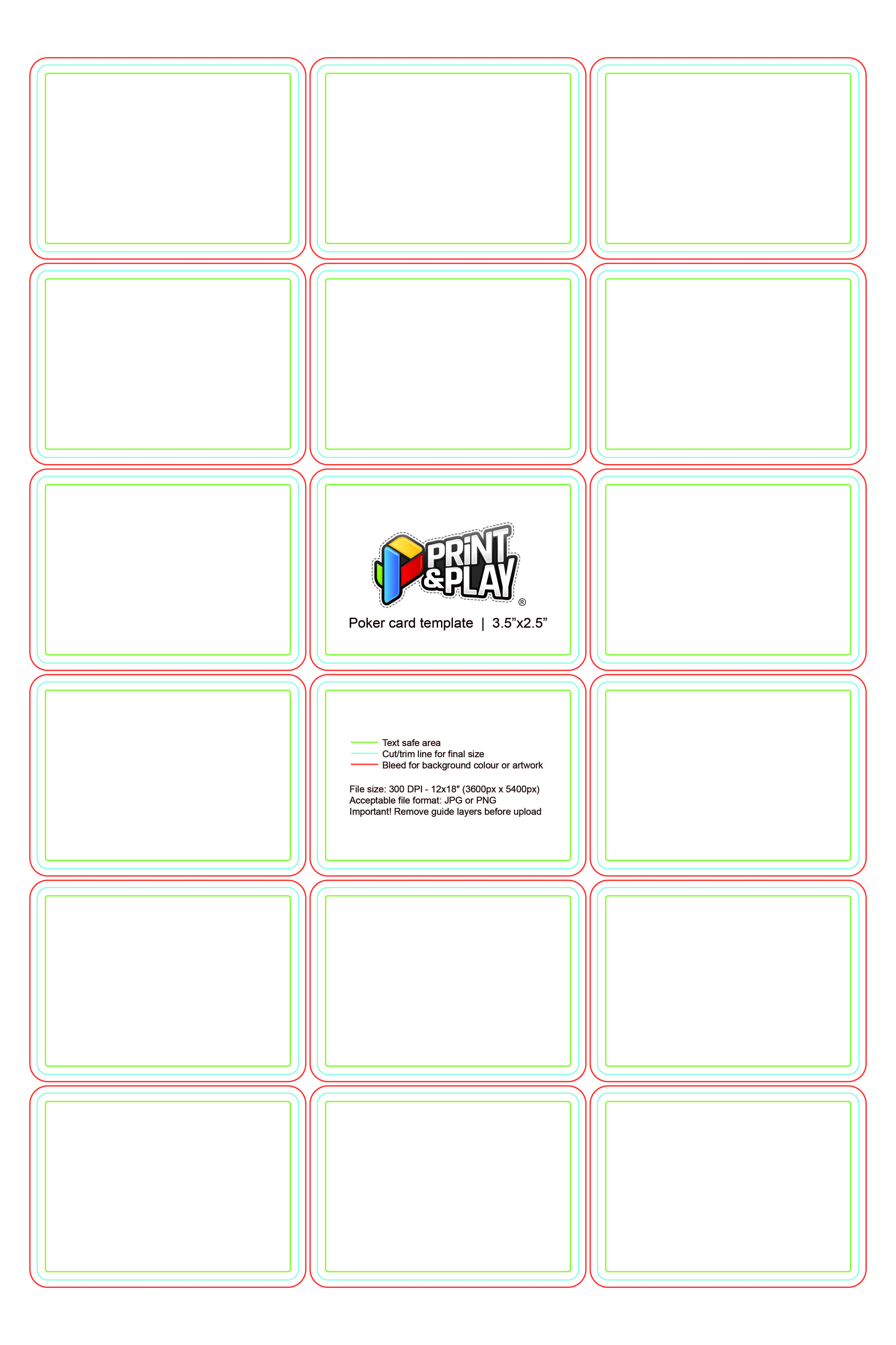 Playing Cards : Formatting & Templates – Print & Play For Index Card Template For Pages