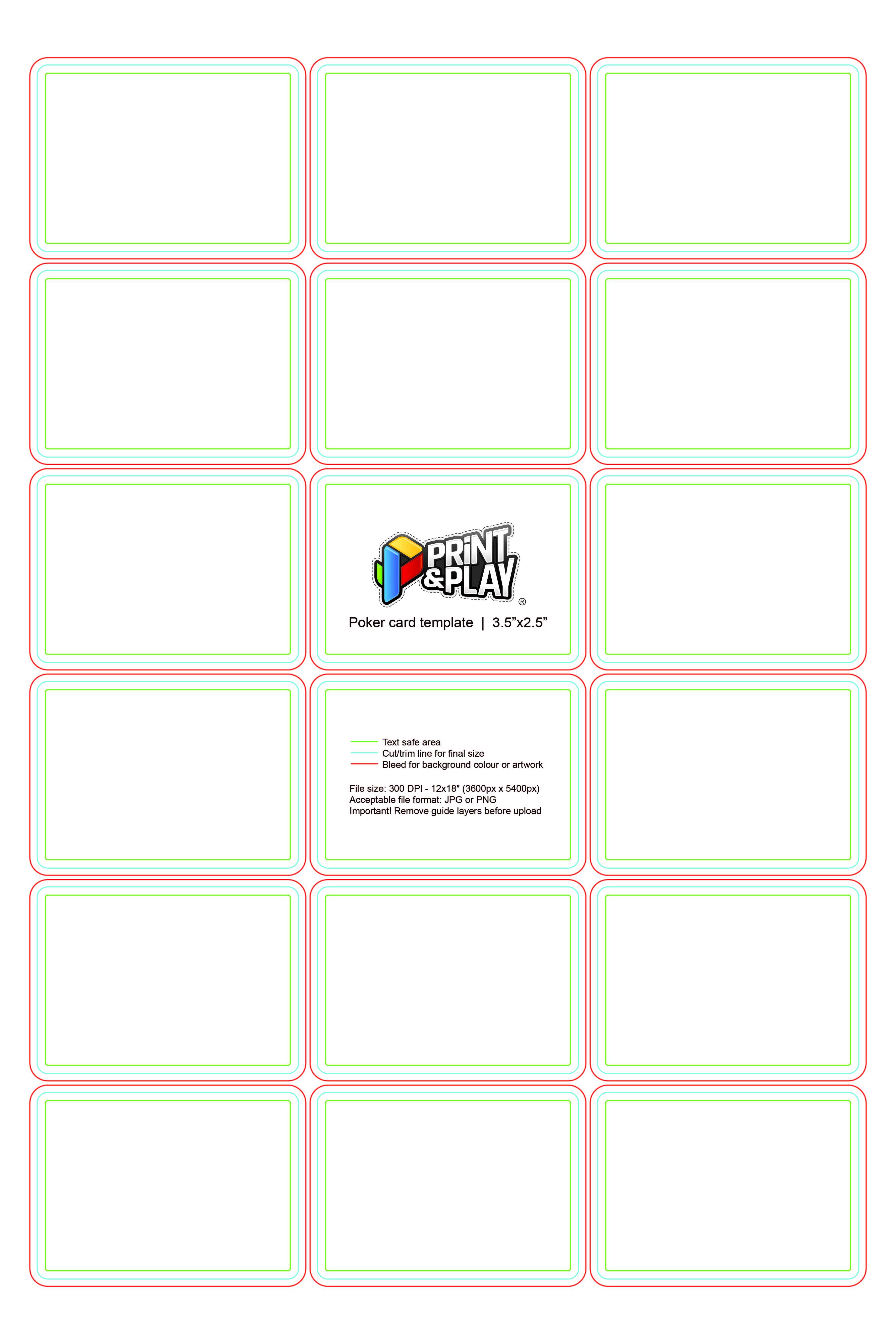 Playing Cards : Formatting & Templates – Print & Play Regarding Blank Playing Card Template