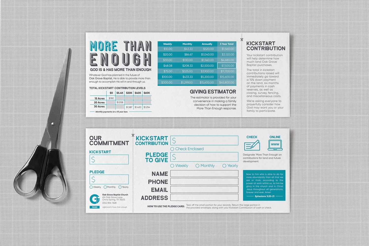 Pledge Cards & Commitment Cards | Church Campaign Design With Pledge Card Template For Church