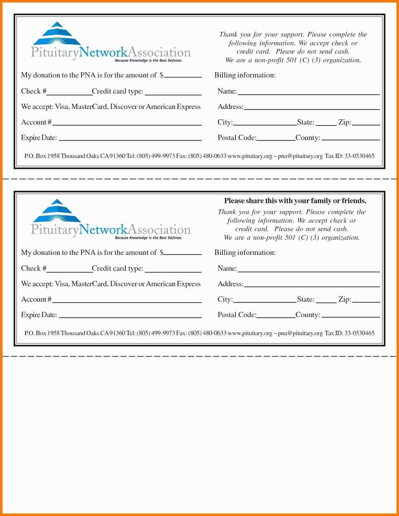 Pledge Forms Template Awesome 55 Inspirational Graph Within Donation Cards Template