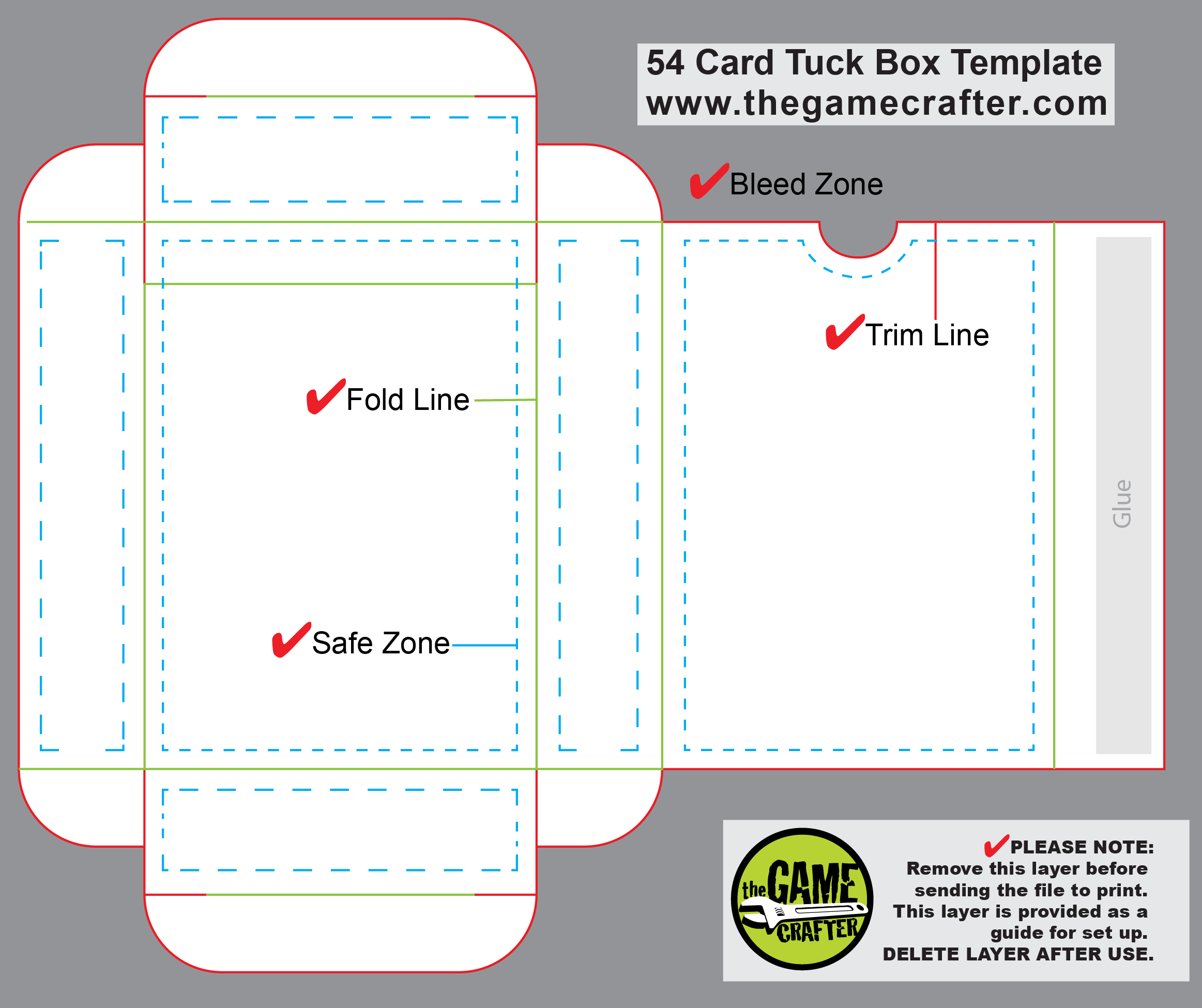 Poker Tuck Box (54 Cards) Regarding Card Box Template Generator