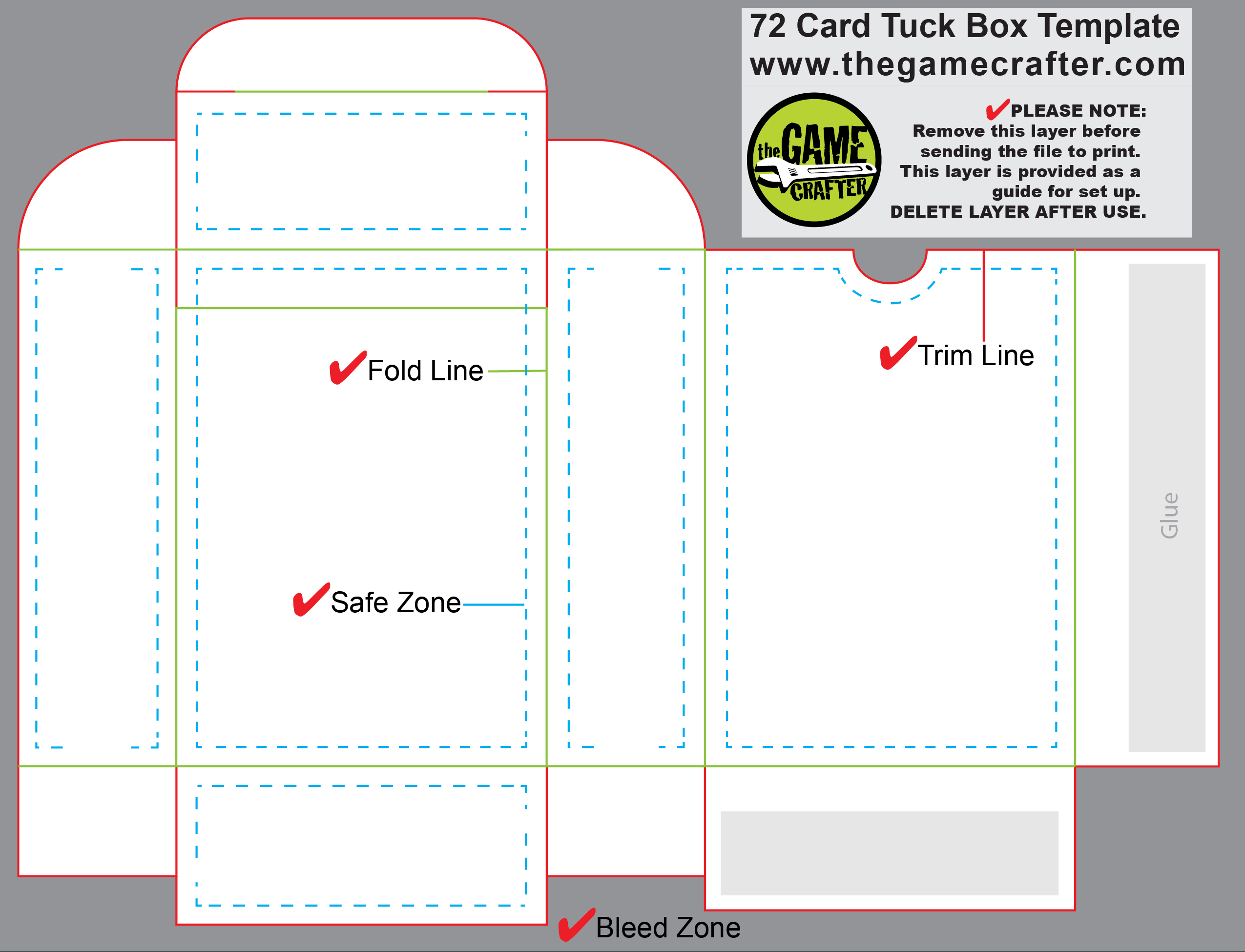 Poker Tuck Box (72 Cards) Inside Custom Playing Card Template