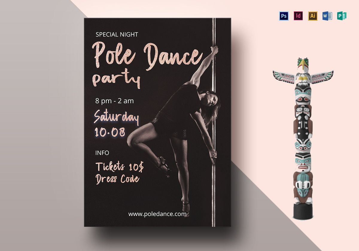Pole Dance Party Flyer Template With Regard To Dance Flyer Template Word