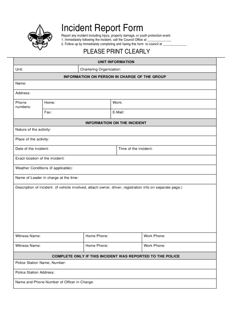 Police Incident Report Form – 3 Free Templates In Pdf, Word With Regard To Police Incident Report Template