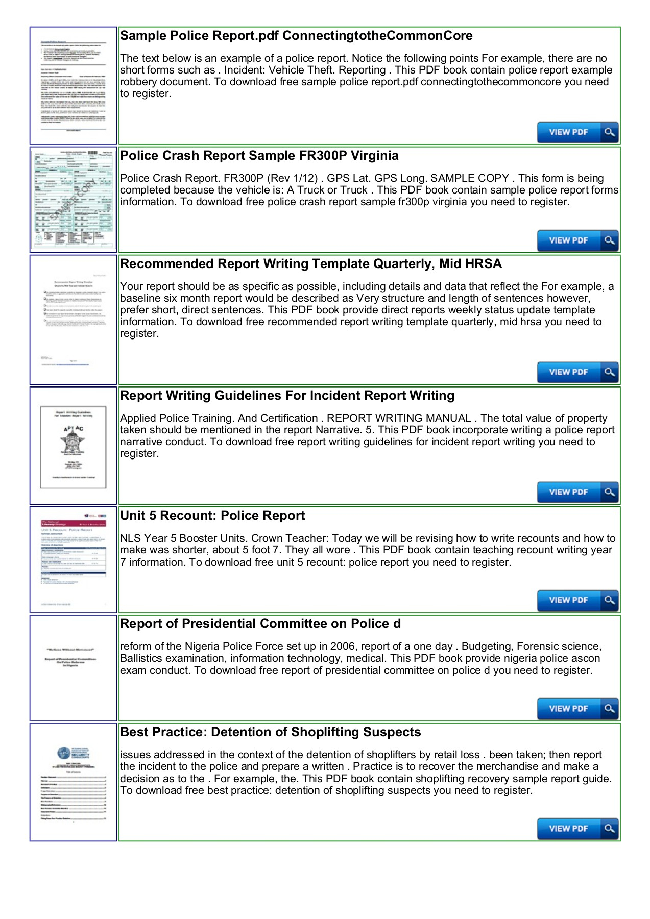 Police Shoplifting Report Writing Template Sample Pages 1 For Baseline Report Template