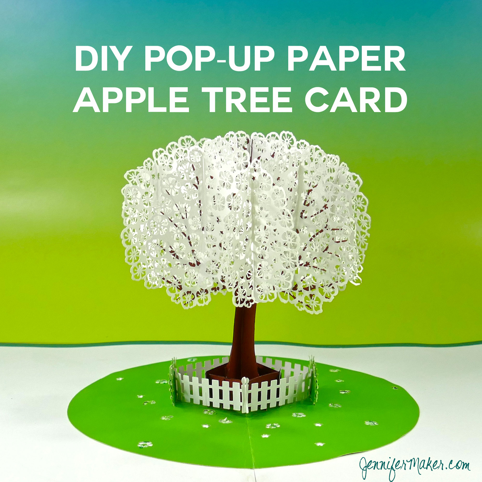 Pop Up Paper Apple Tree Card (3D Sliceform) – Jennifer Maker In Diy Pop Up Cards Templates