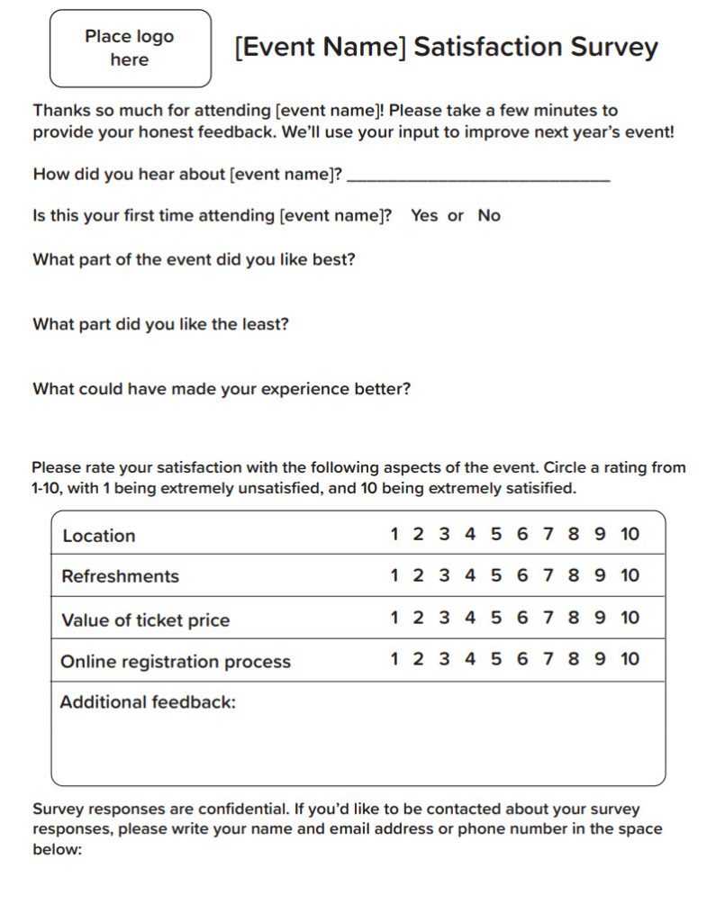 Post Event Survey Tips And Template - Qgiv Success Center In Event Survey Template Word