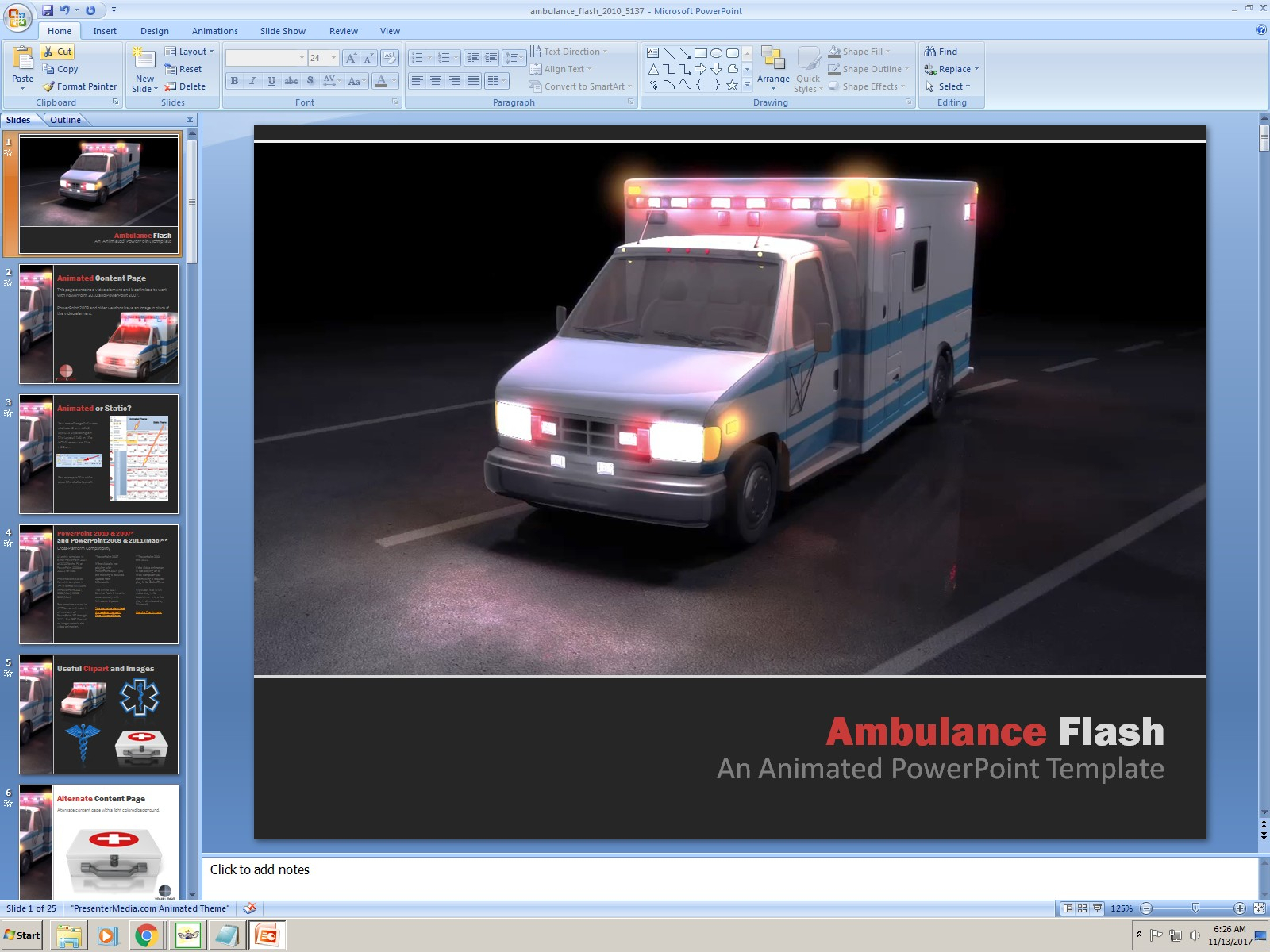 Powerpoint: Ambulance Flash Presentation Template Regarding Ambulance Powerpoint Template