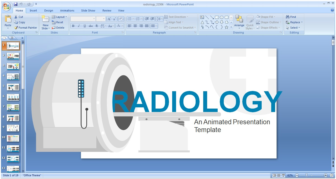 Powerpoint Animated Presentation Template: Radiology Theme With Radiology Powerpoint Template