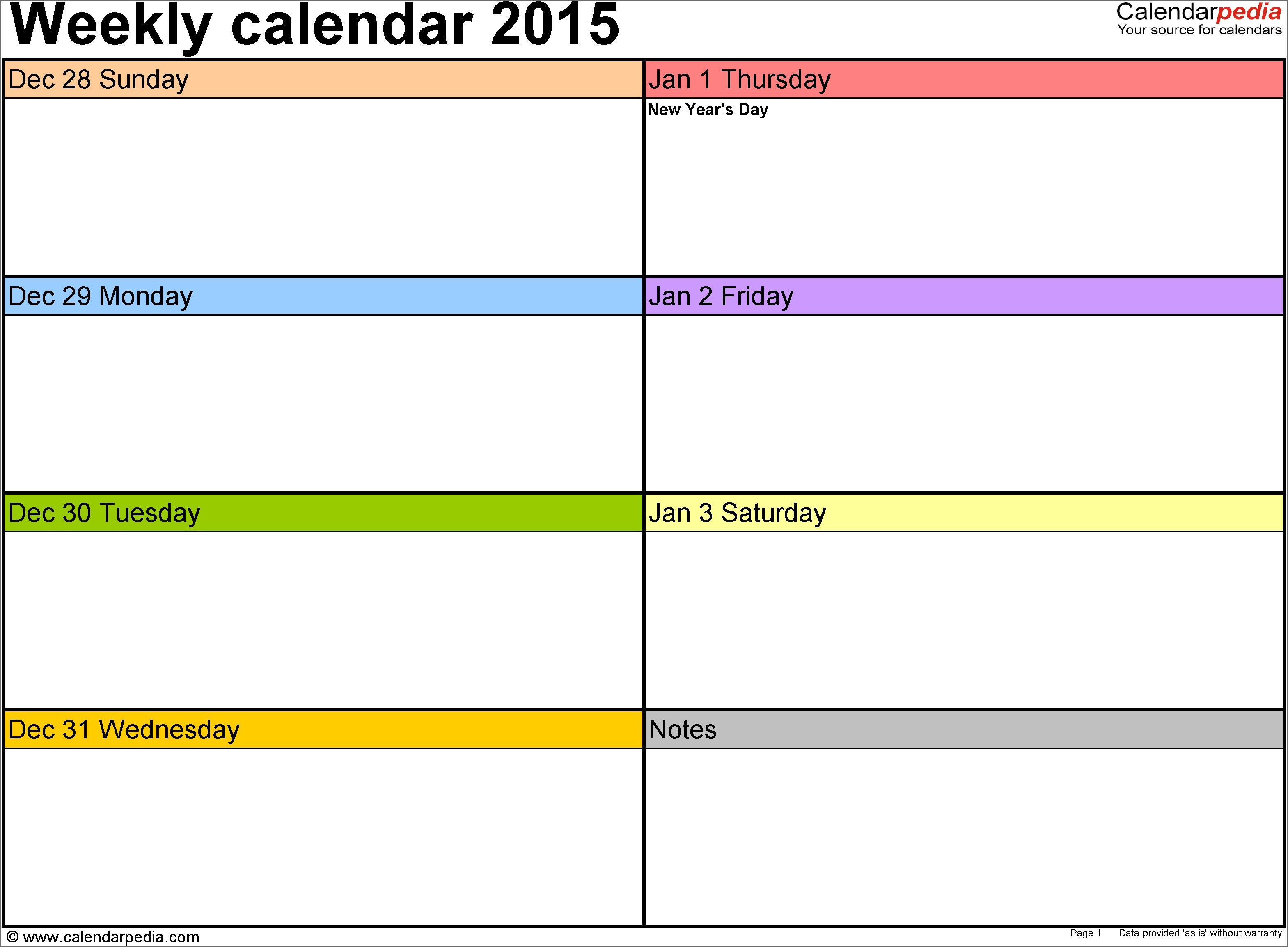 Powerpoint Calendar Template 2015 Best 2015 Weekly Calendar Throughout Powerpoint Calendar Template 2015
