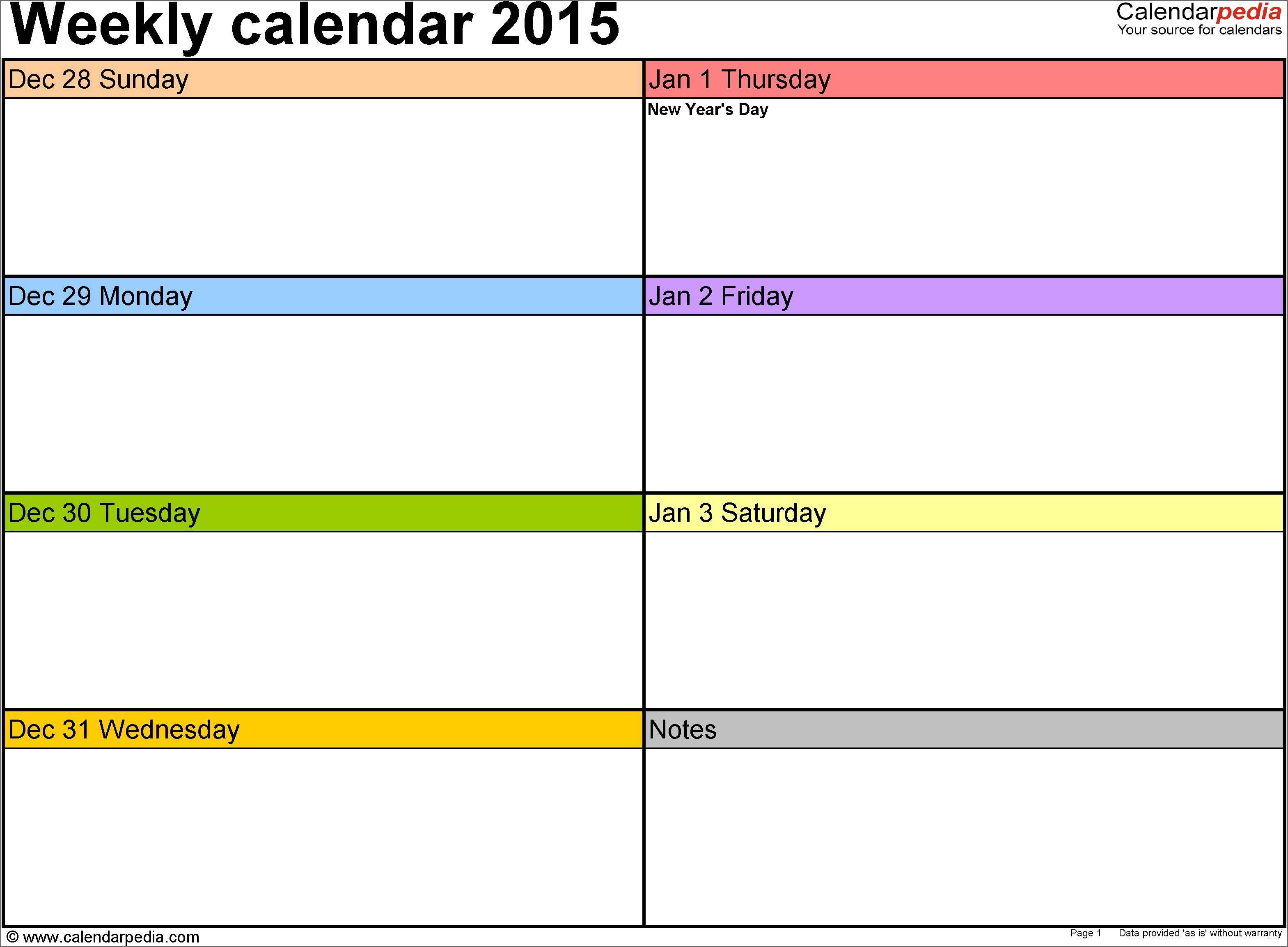 Powerpoint Calendar Template 2015 Best 2015 Weekly Calendar Throughout Powerpoint Calendar Template 2015