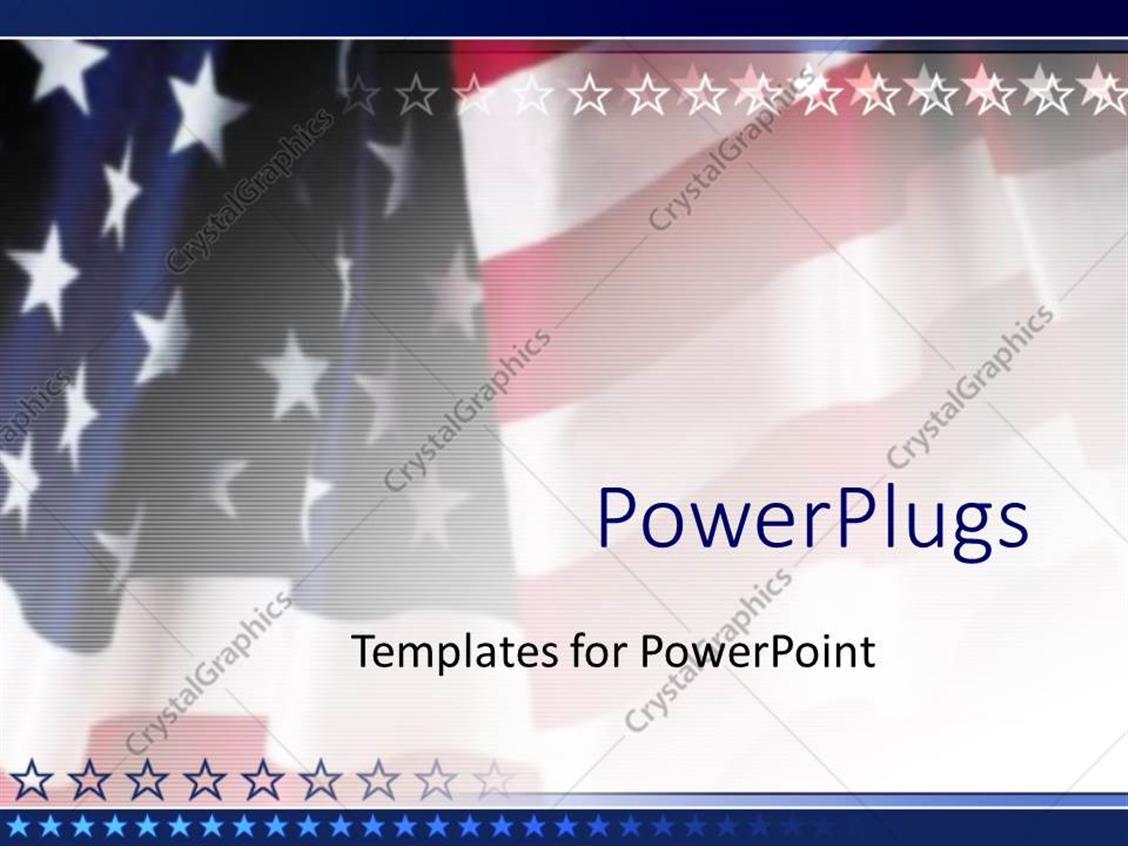 Powerpoint Template: American Flag Patriotic On Faded For Patriotic Powerpoint Template